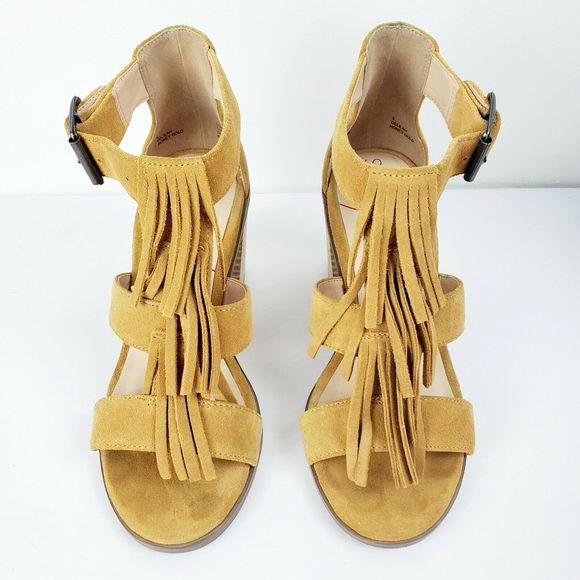 Sole Society DELILAH Suede Fringe Heels Sz 5 EUC - Picture 3 of 10